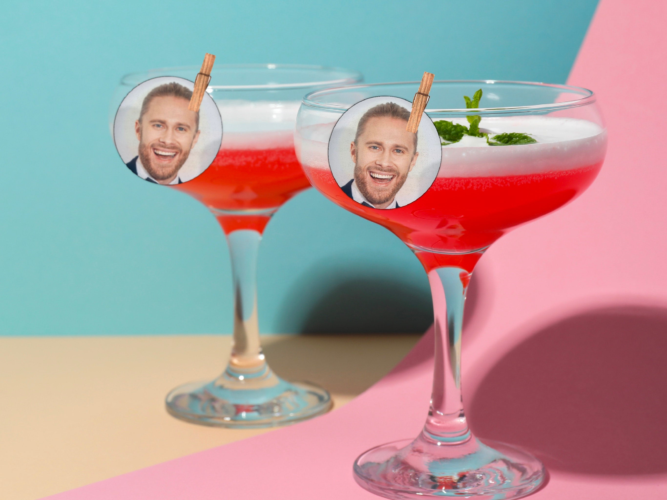 Edible Photo Cocktail Toppers | Personalised | Party Decor, wafer sheet