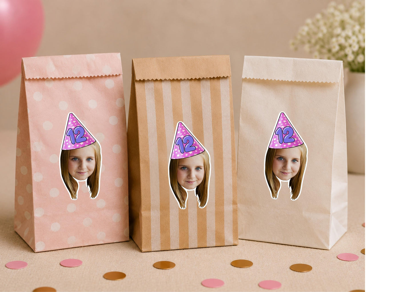 Custom Pet Face Stickers for Every Celebration | Birthday Wedding Baby Shower Pet Party Favour Labels