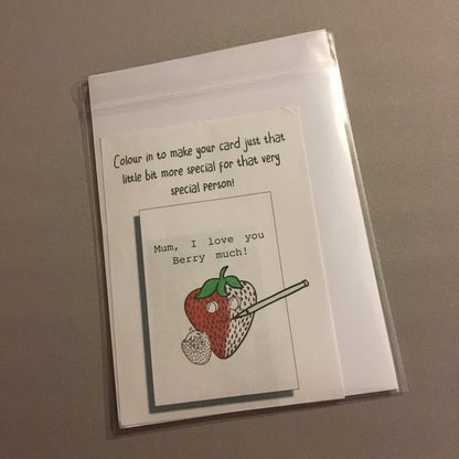 Colour me in | mum, I love you berry much | Card and Print | Love | Mothers Day