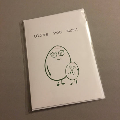 Colour me in | Olive you mum! | Card and Print | Love | Mothers Day