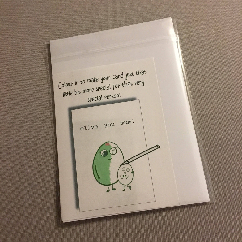 Colour me in | Olive you mum! | Card and Print | Love | Mothers Day