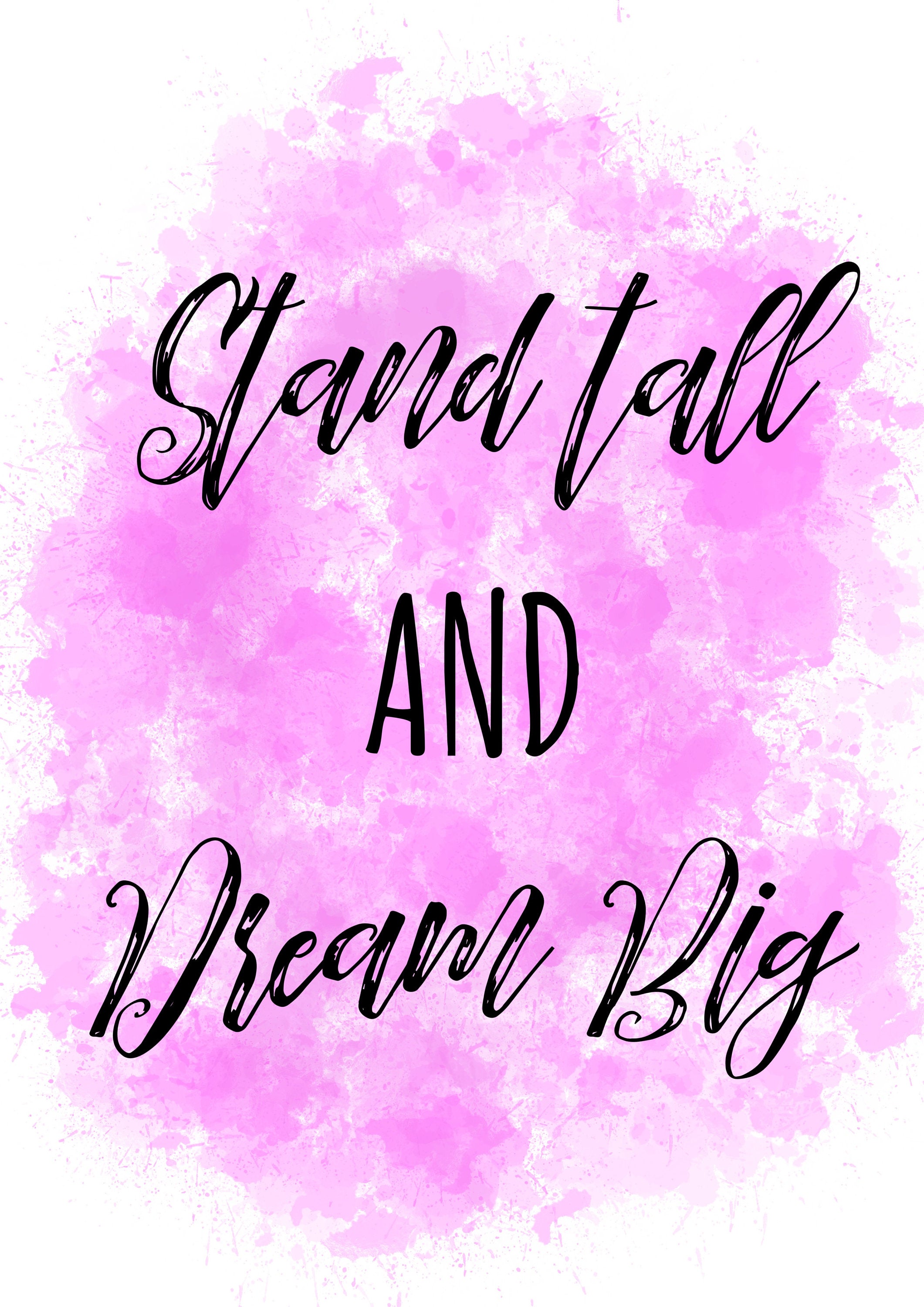Flamingo art | artwork | watercolours | download and print | pink | stand tall and dream big