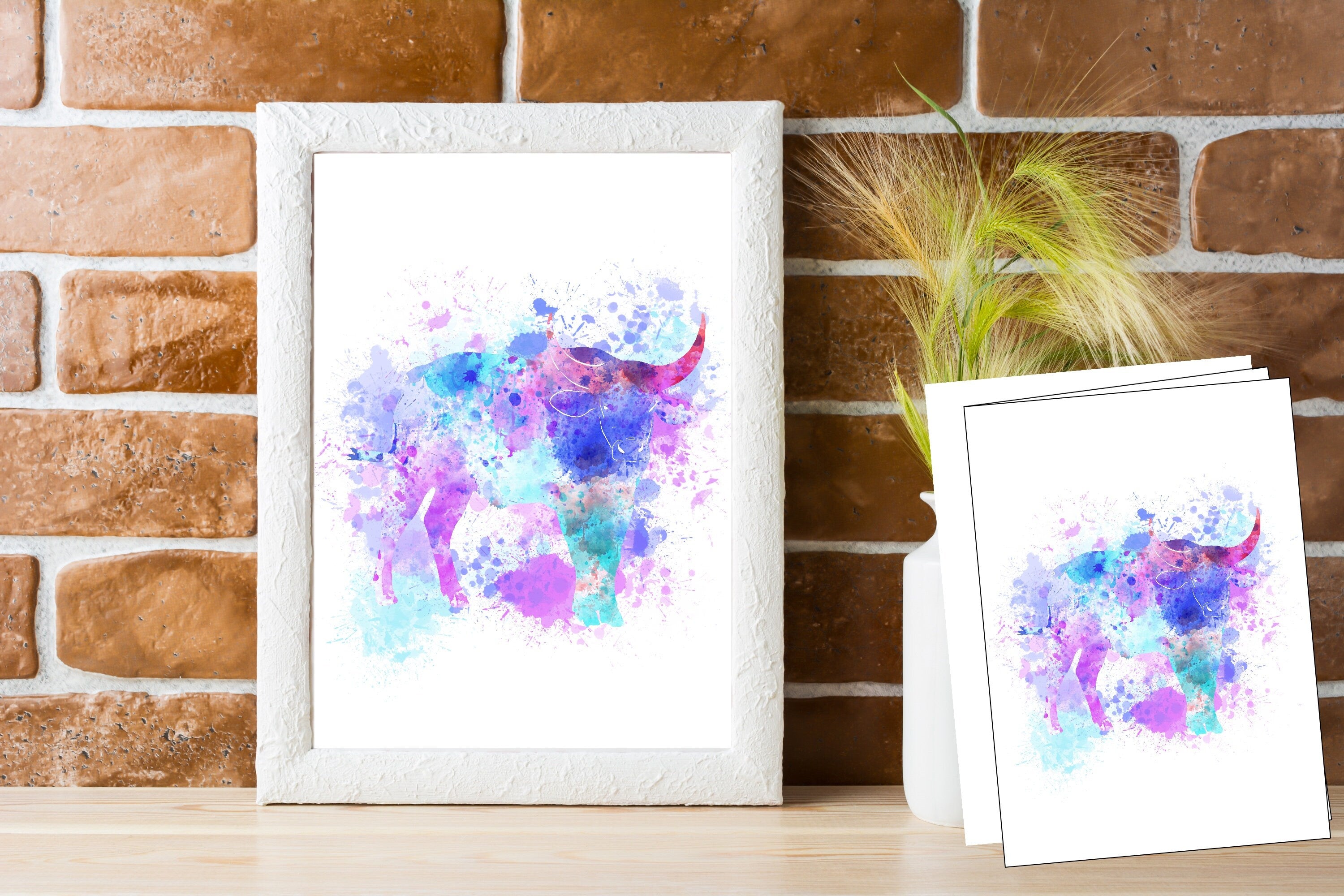 Bull watercolour illustration | Prints | Card | Wall art