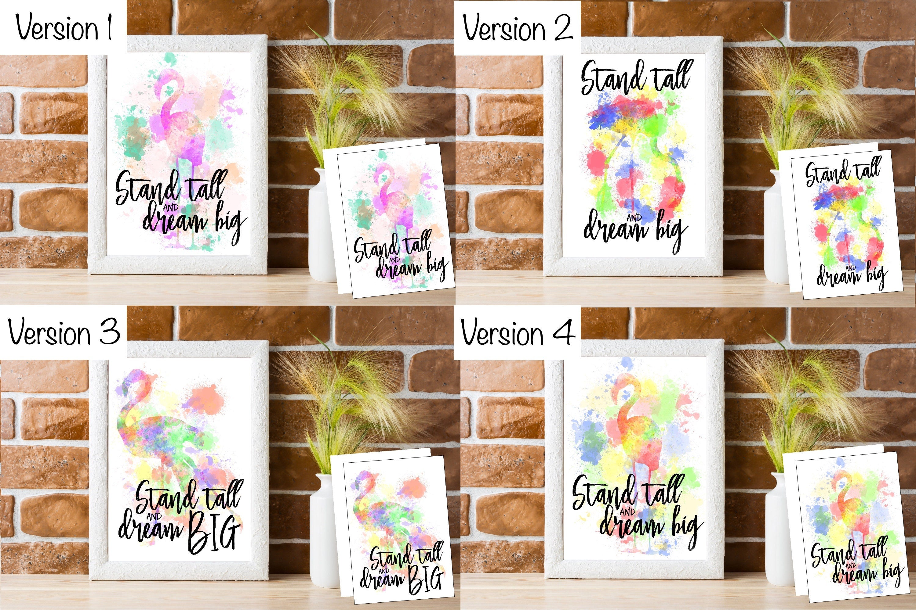 Flamingo watercolour illustration | Prints | Card | Wall art
