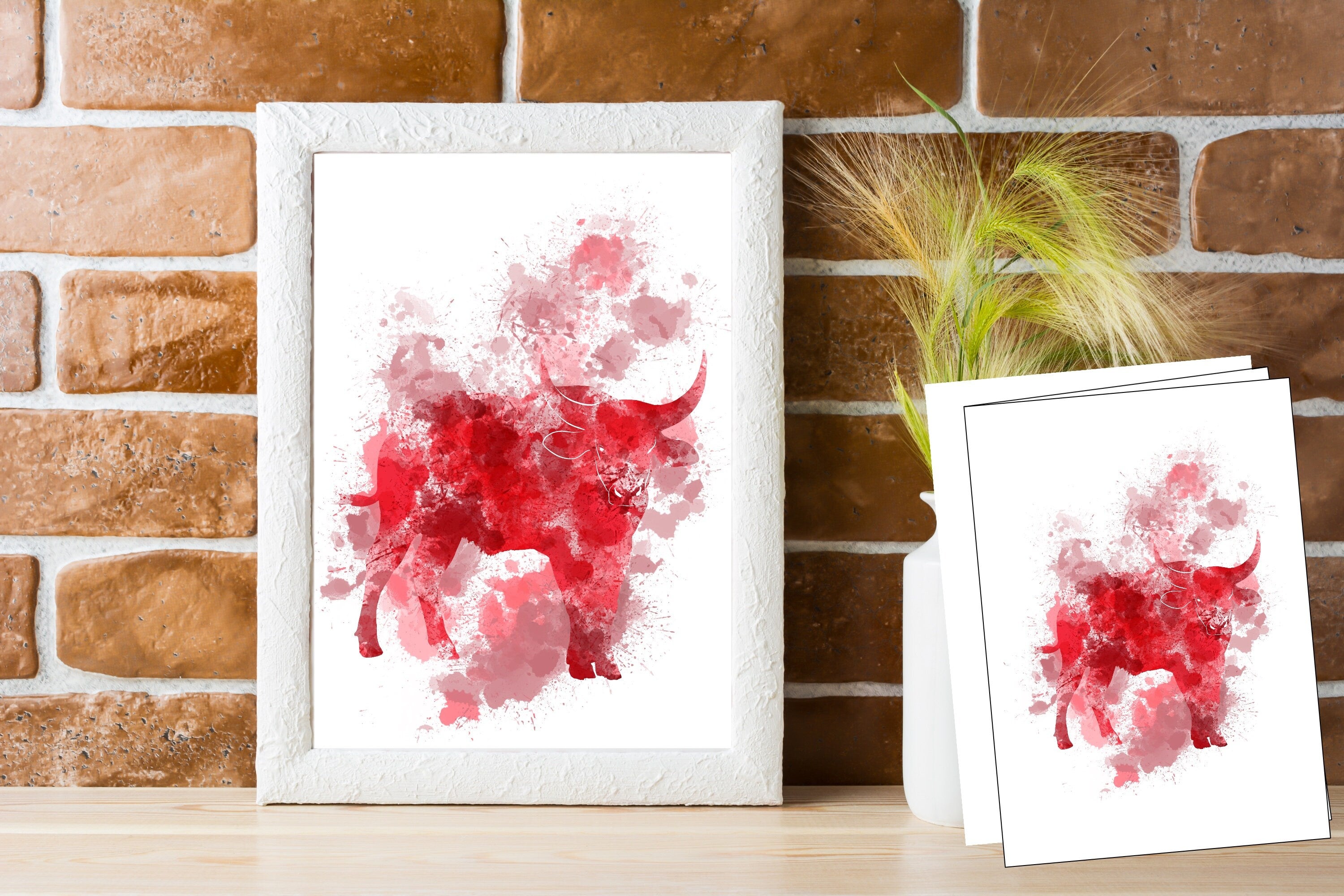 Bull watercolour illustration | Prints | Card | Wall art