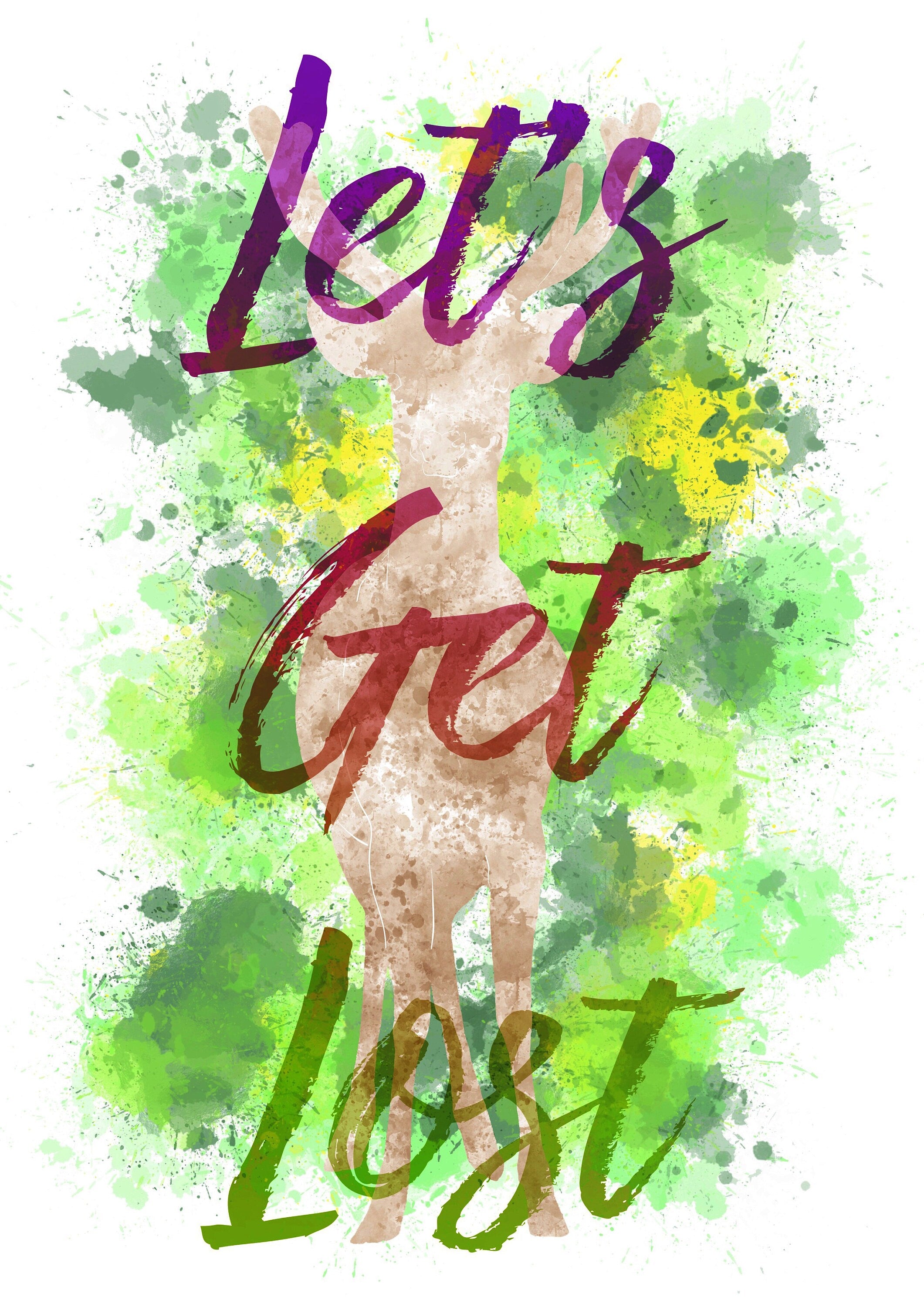 Deer art | artwork | watercolours | lets get lost