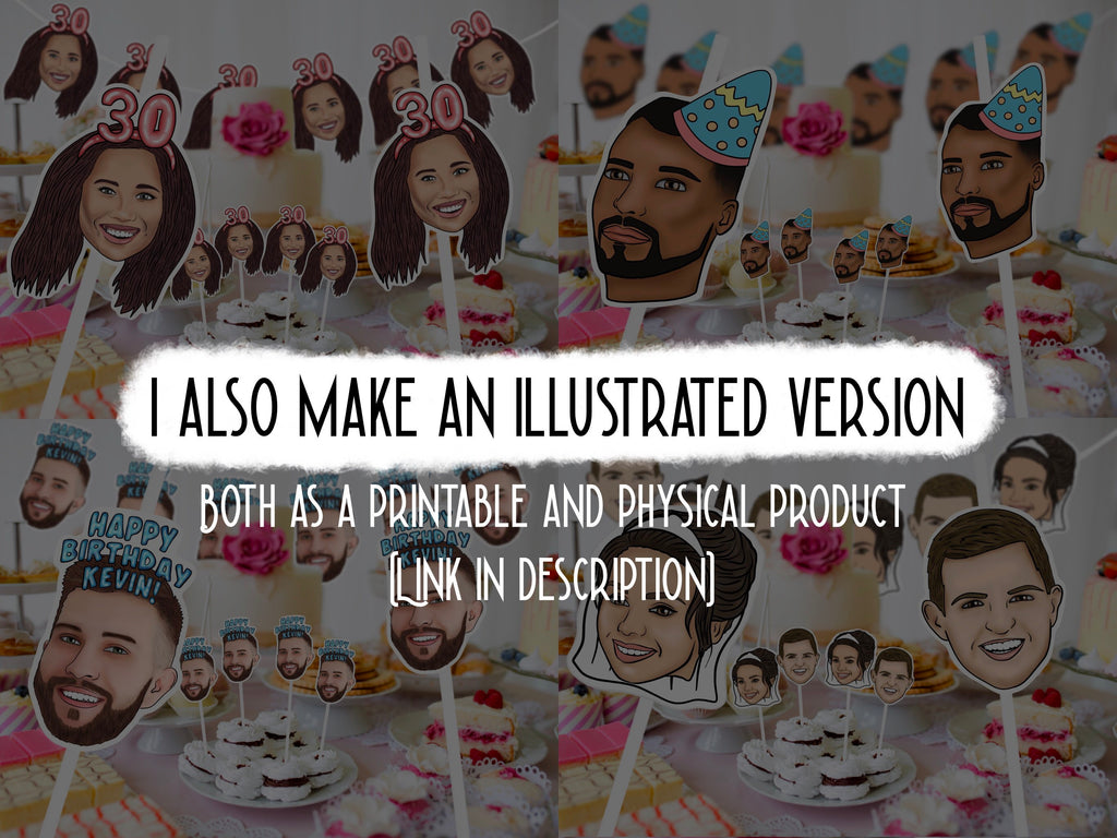 Wedding Personalised Photo Banner | Cutout Photo Faces | hen, stag, engagement party | 18th 21st 30th 40th 50th | Custom Decorations