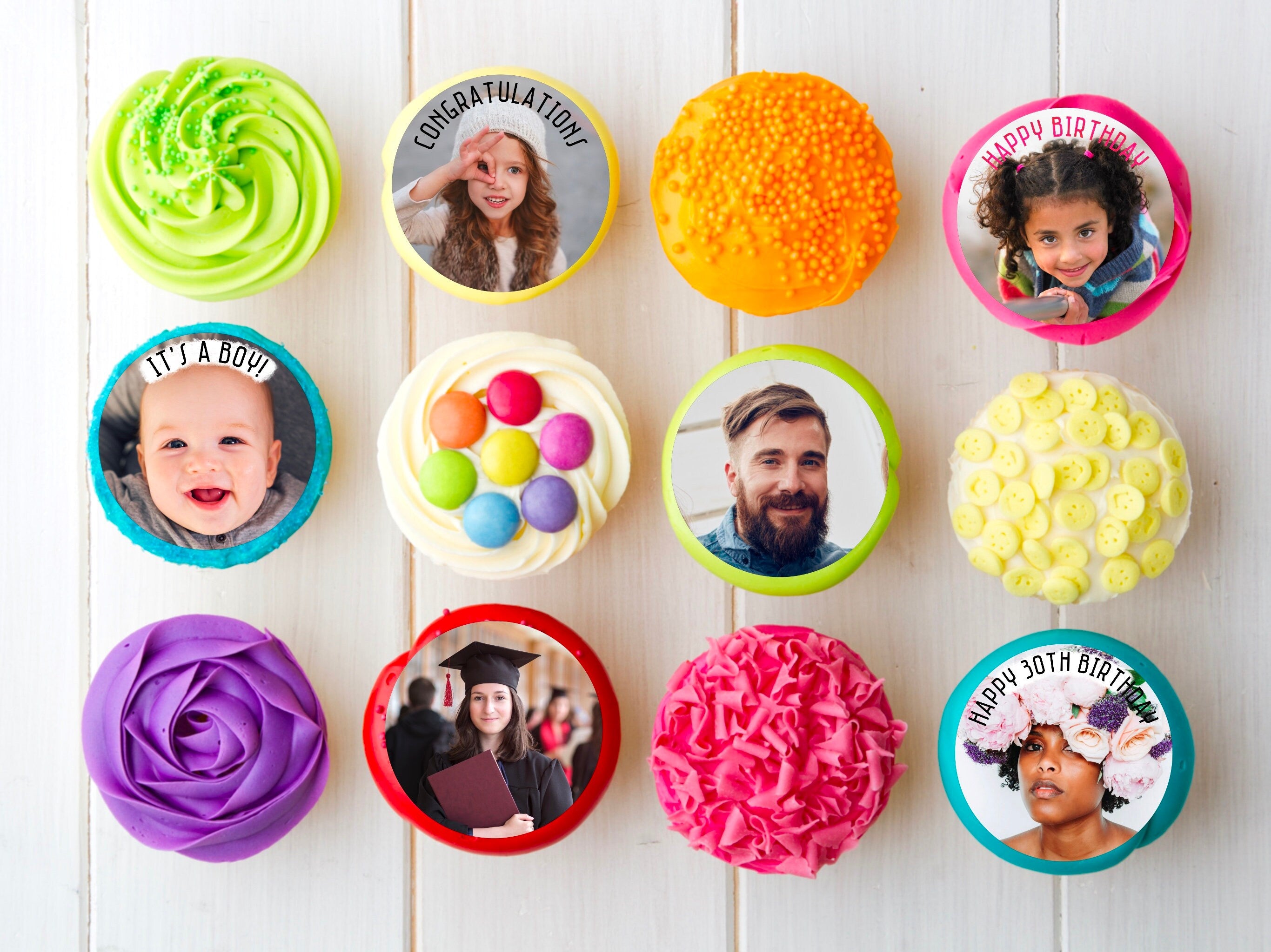 Edible Photo Cocktail Toppers | Personalised | Party Decor, wafer sheet