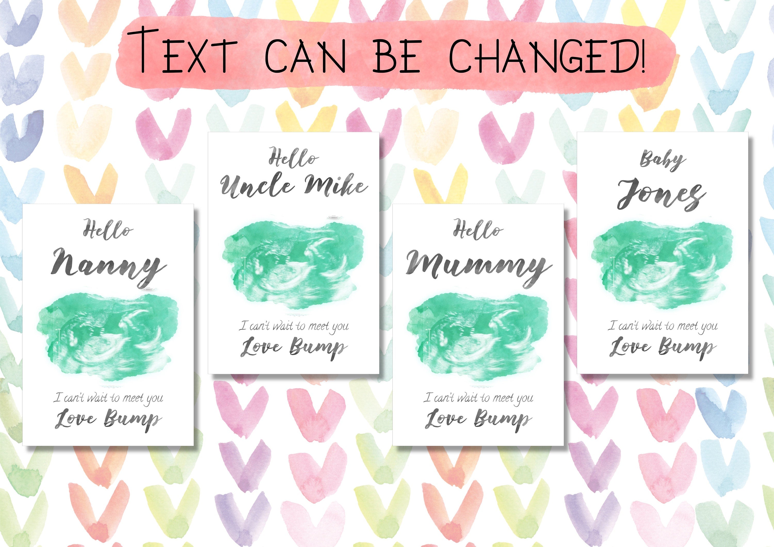 Watercolour Ultrasound or Sonogram Art, Baby scan print, card, Keepsake, digital available, Gender reveal Announcement, Mum to be, Pregnancy