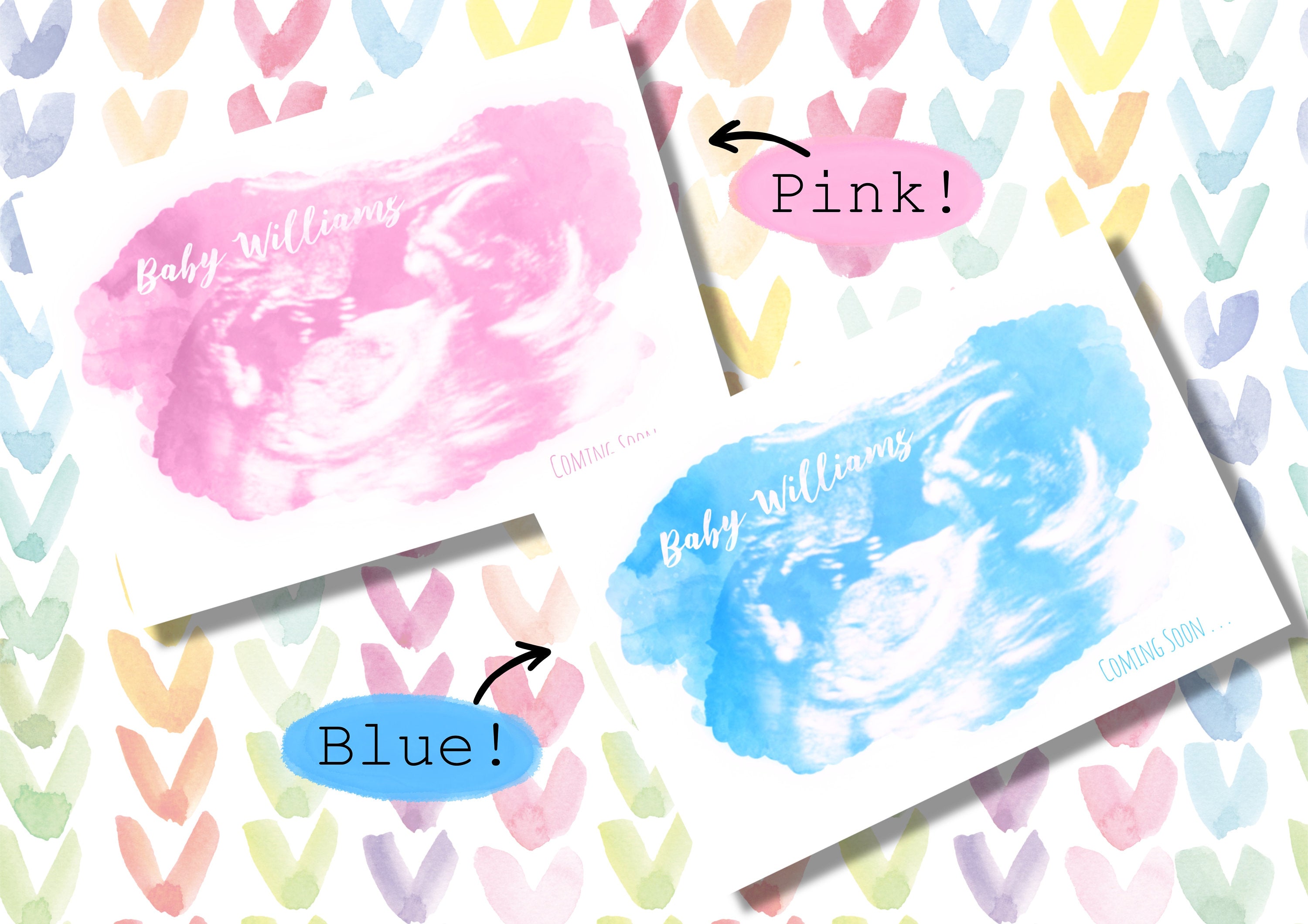 Watercolour Ultrasound or Sonogram Art, Baby scan print, card, Keepsake, digital available, Gender reveal Announcement, Mum to be, Pregnancy
