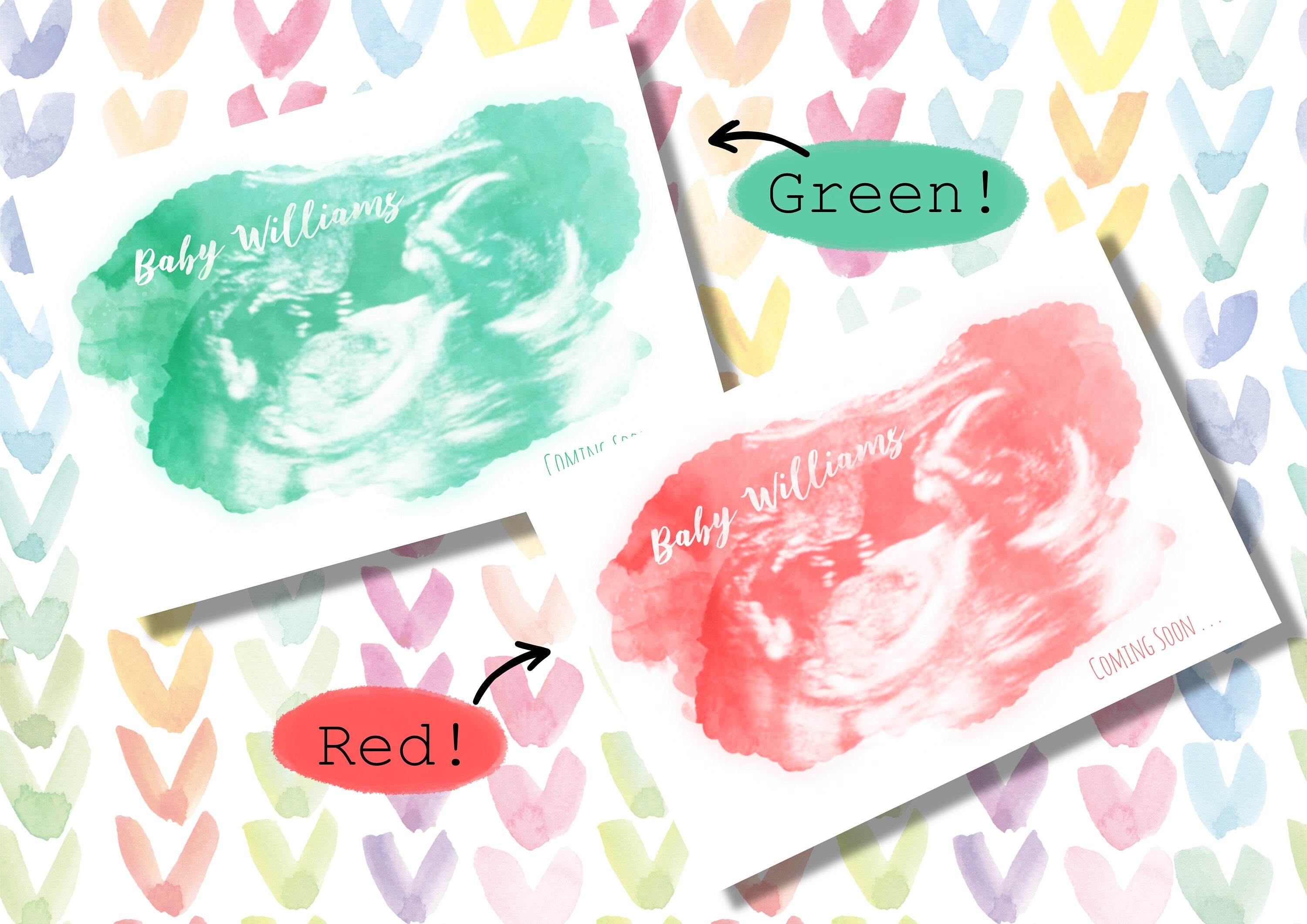 Watercolour Ultrasound or Sonogram Art, Baby scan print, card, Keepsake, digital available, Gender reveal Announcement, Mum to be, Pregnancy