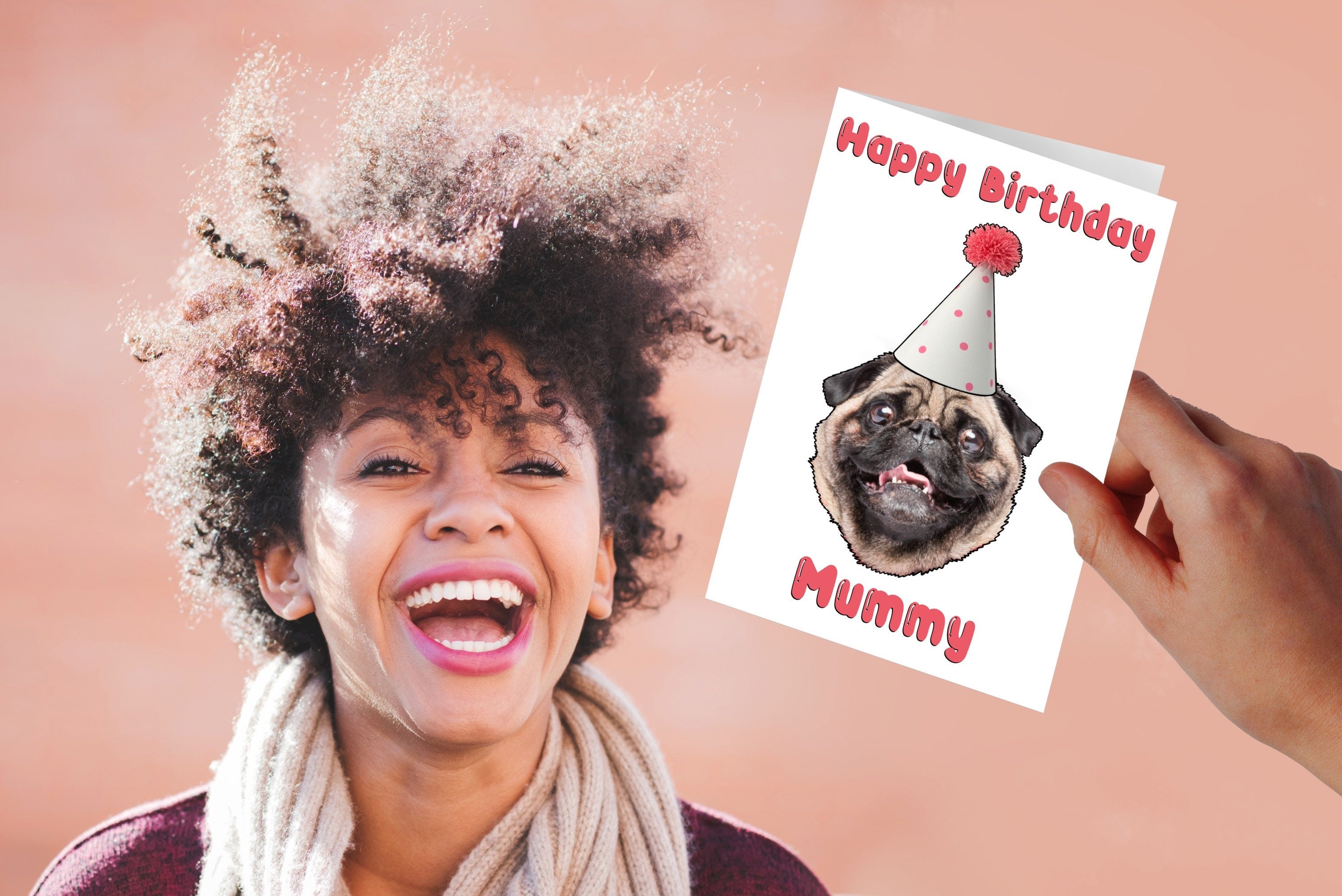PET GIFT CARD | Personalised birthday gift, funny hat, photo of face, Flower crown, Custom head