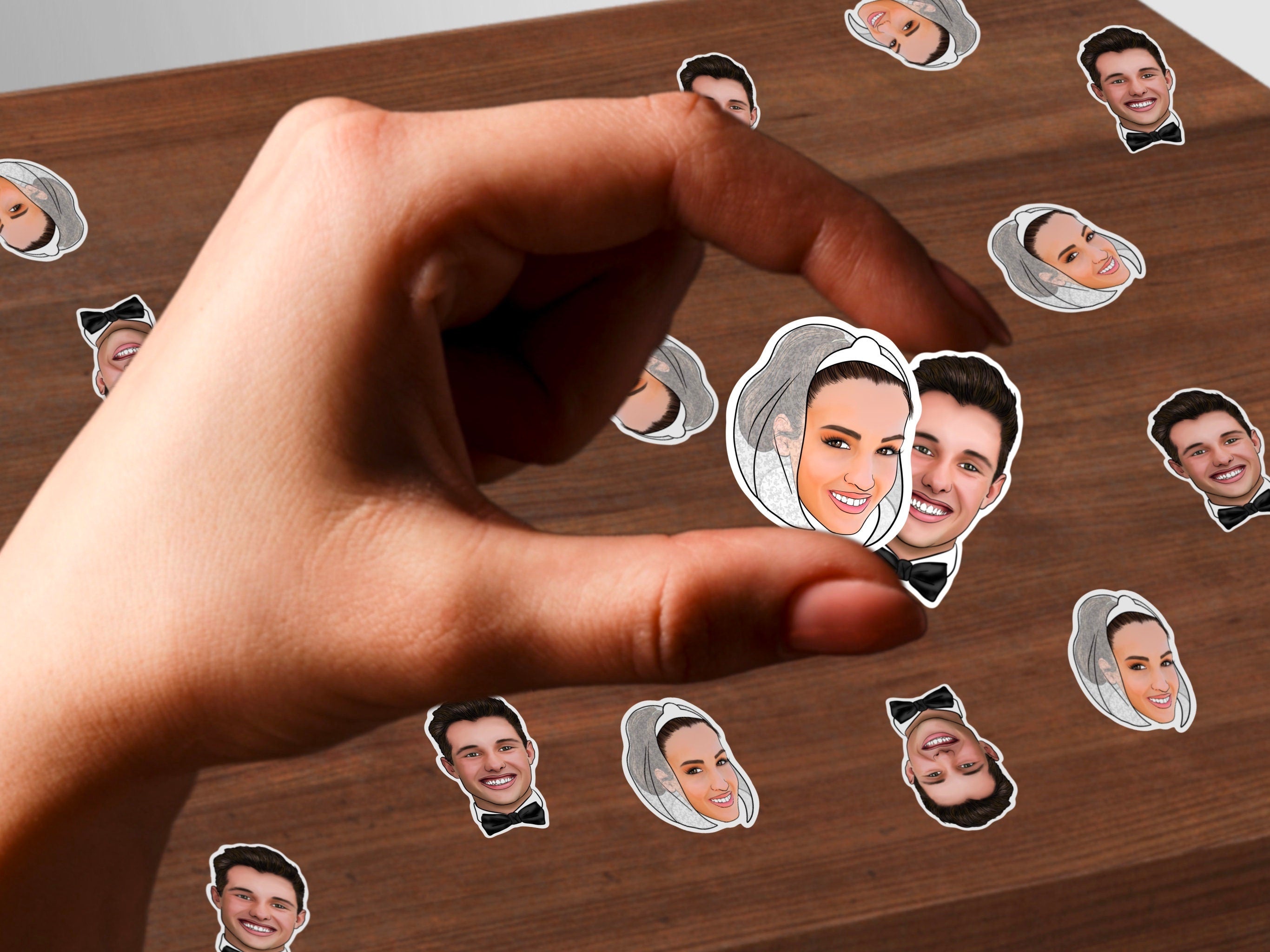ILLUSTRATED CONFETTI HEADS | graduation cupcake toppers, drawing from photo, personalised, photo drawing, portrait