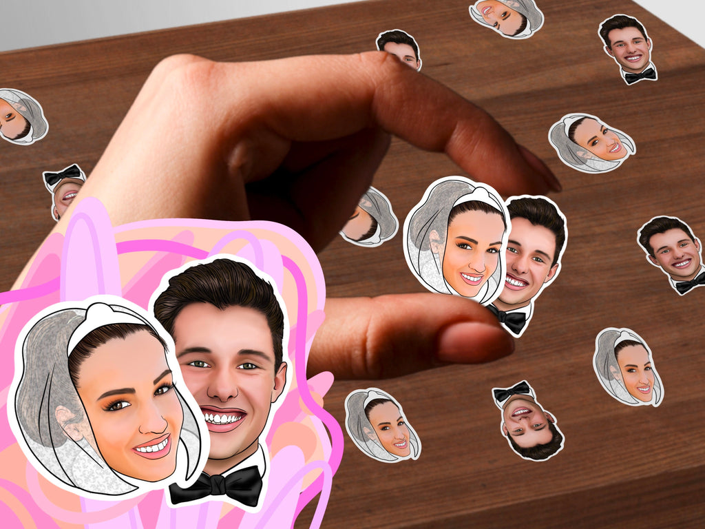 ILLUSTRATED CONFETTI HEADS | graduation cupcake toppers, drawing from photo, personalised, photo drawing, portrait