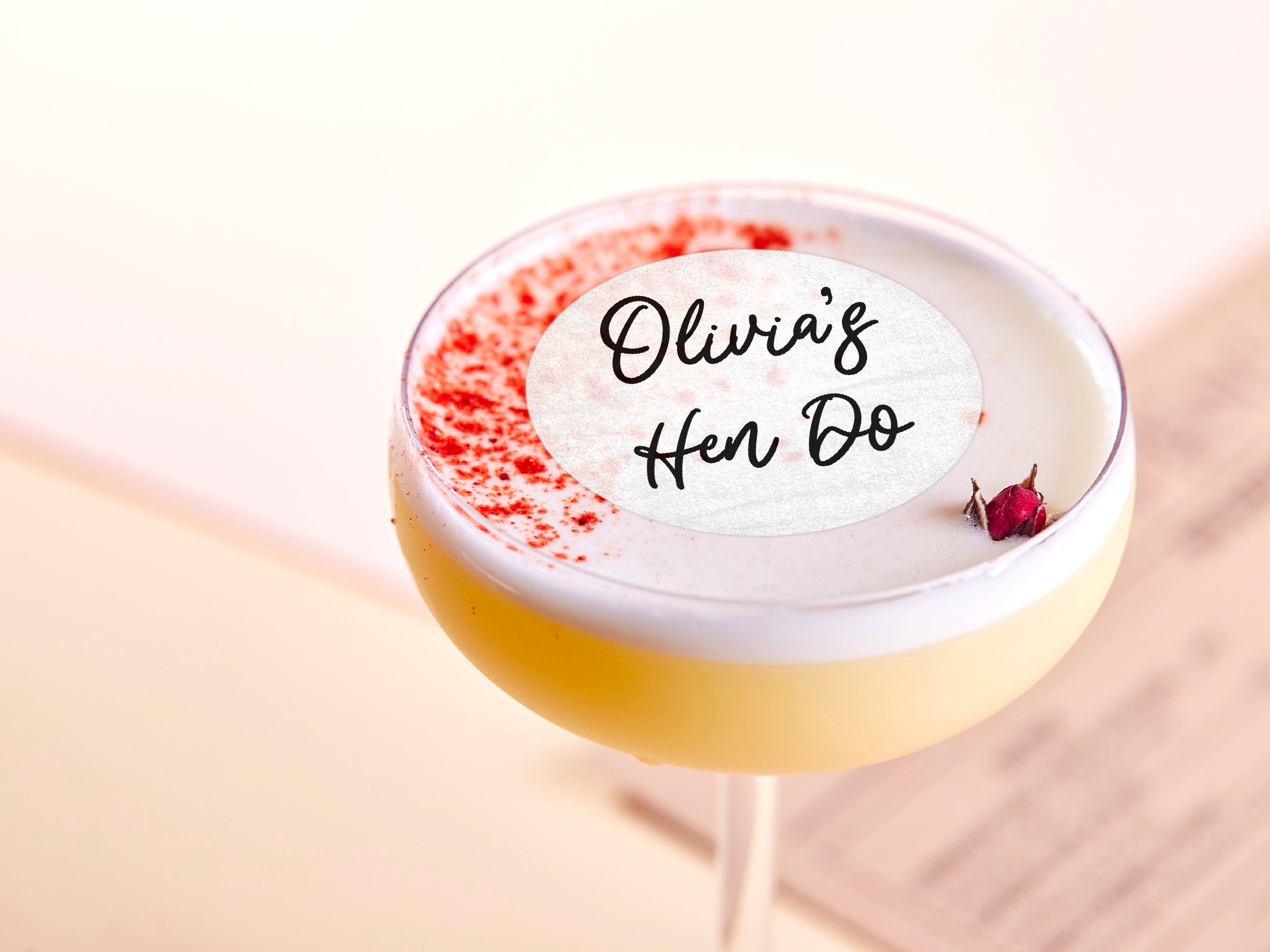 Hen do Edible Cocktail Toppers | Personalised | Party Decor, wafer sheet, stag, word art, hen party favours