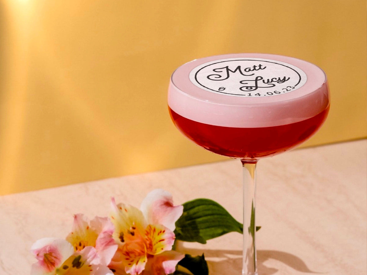 Personalised Edible Cocktail Toppers - Custom Wafer Paper Drink Decorations for Weddings, Hen & Stag Parties, Word Art Favours