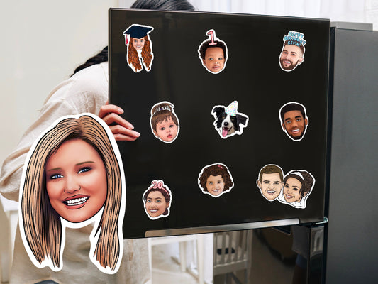 Custom fridge magnets, Drawing from photo, best friend gift, christmas gift, personalised gift, portrait, family portrait drawing, cartoon