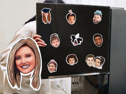 Custom fridge magnets, Drawing from photo, best friend gift, christmas gift, personalised gift, portrait, family portrait drawing, cartoon