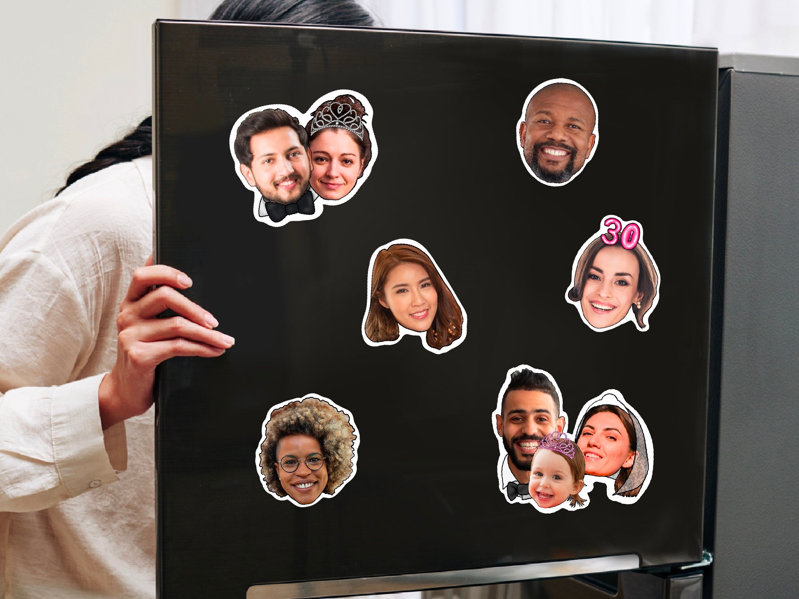 Custom fridge magnets, cutout from photo, best friend gift, christmas gift, personalised gift, portrait, family portrait, high quality photo