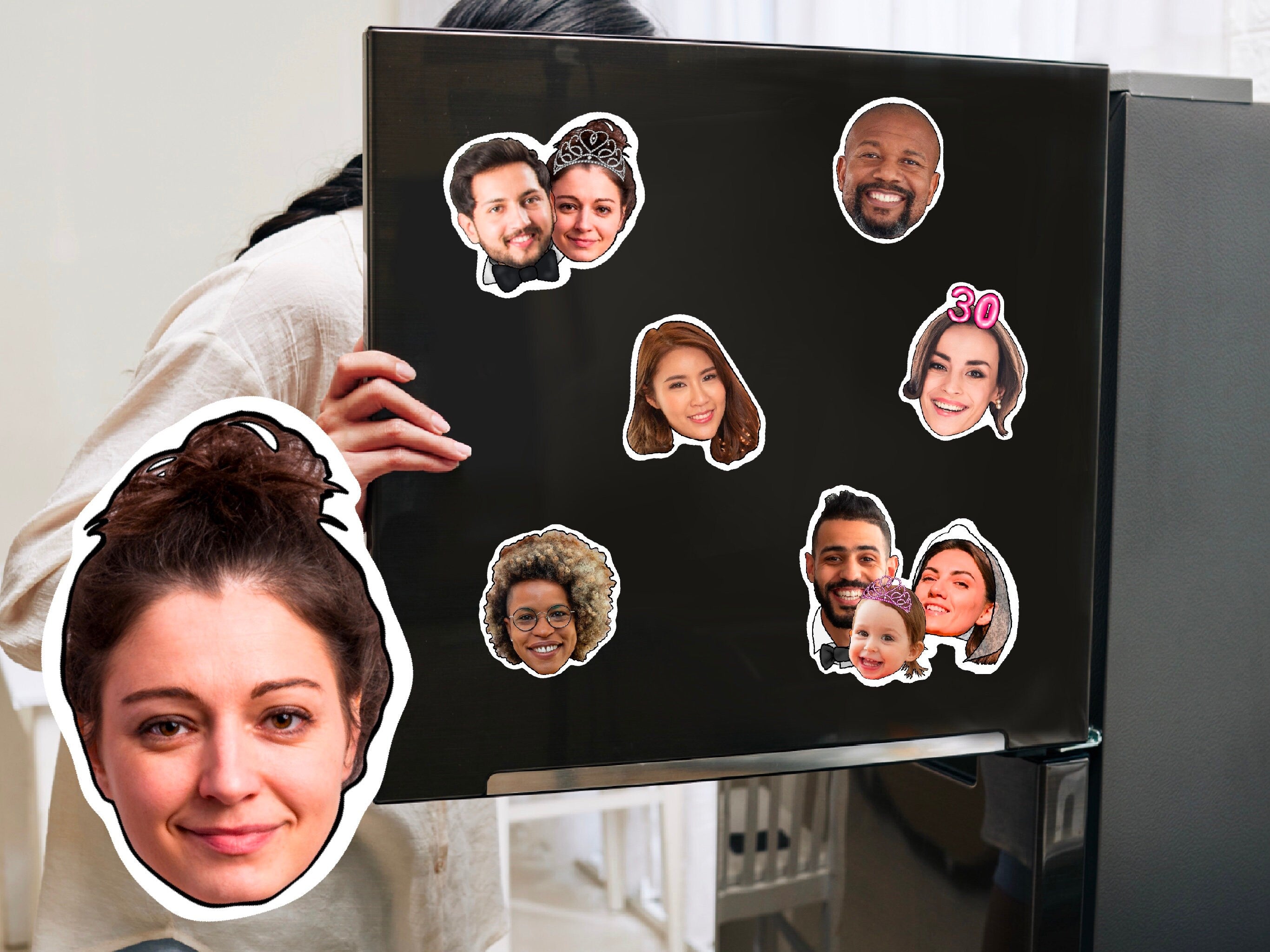 Custom fridge magnets, cutout from photo, best friend gift, christmas gift, personalised gift, portrait, family portrait, high quality photo
