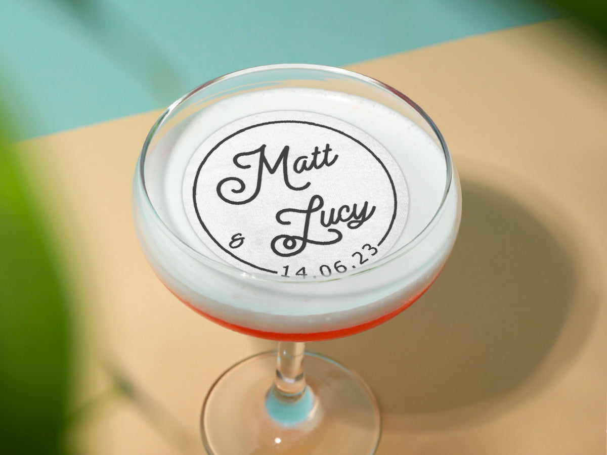 Personalised Edible Cocktail Toppers - Custom Wafer Paper Drink Decorations for Weddings, Hen & Stag Parties, Word Art Favours