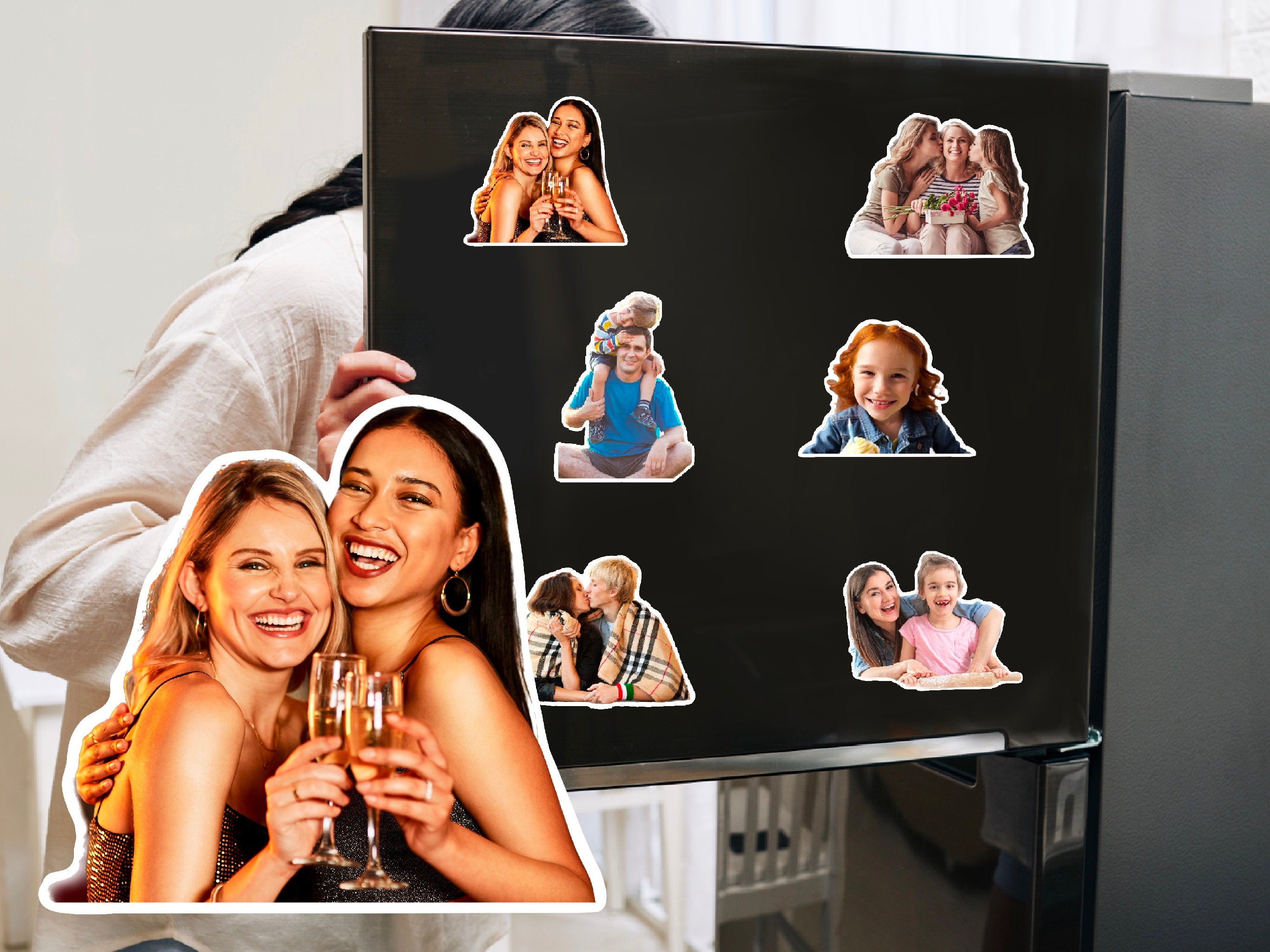 Custom fridge magnets, cutout from photo, best friend gift, christmas gift, personalised gift, portrait, family portrait, high quality photo