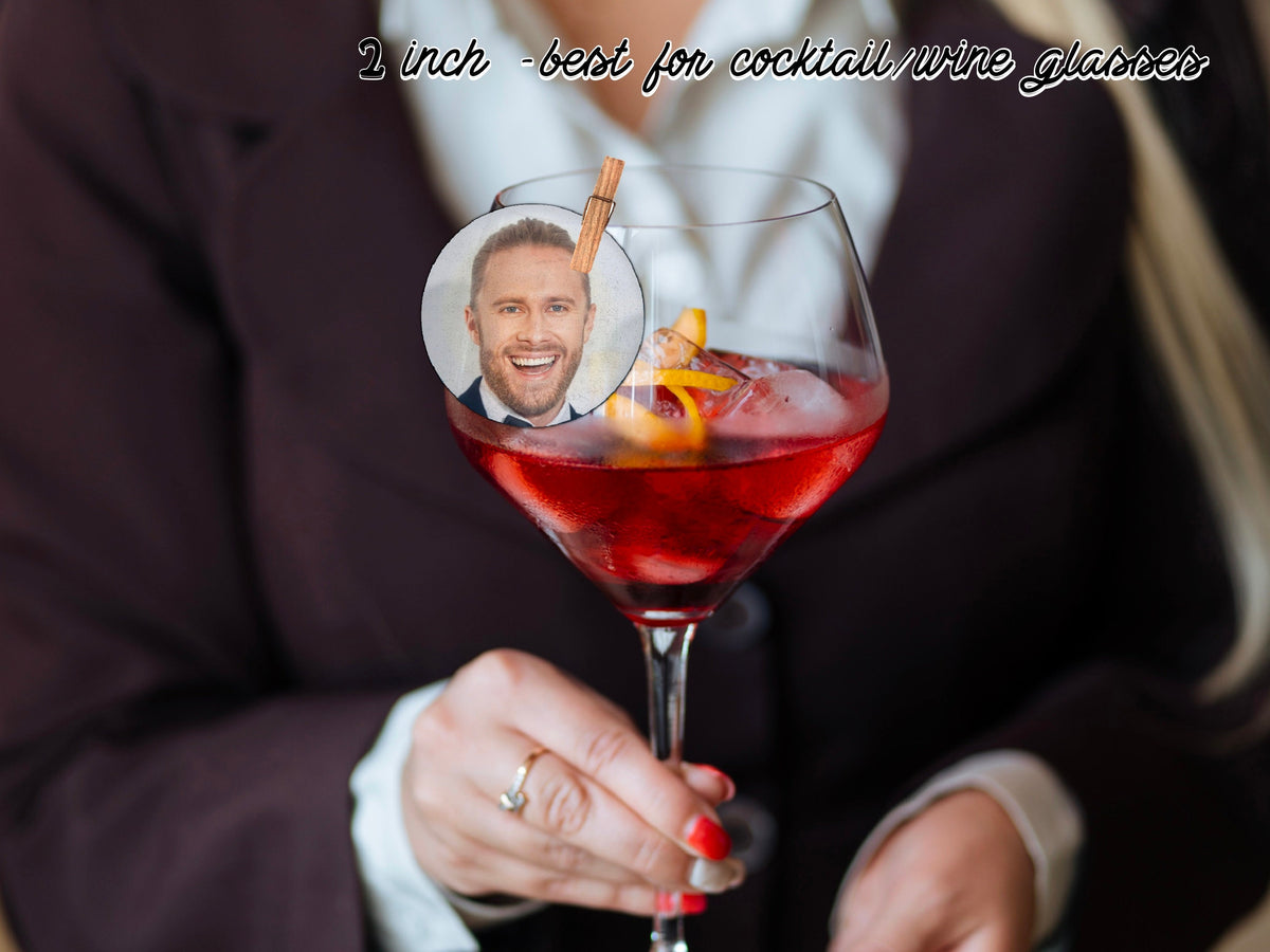 Personalised Edible Photo Cocktail Toppers: Custom Wafer Sheet Party Decorations for Drinks