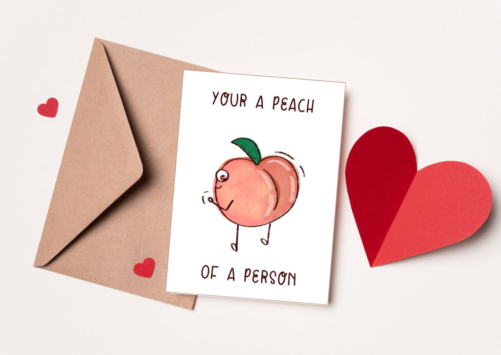 valentines day card husband, wife, You’re a peach of a person, Card and Prints, Anniversary,