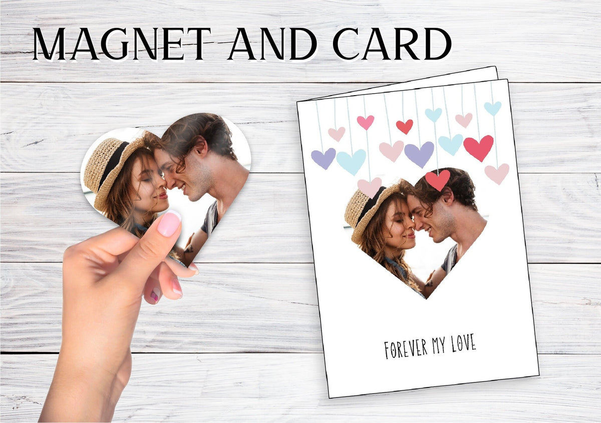 Heart Magnet & Pear-fect Match Card: Romantic Anniversary Gift for Spouse, Valentine's Day Printable