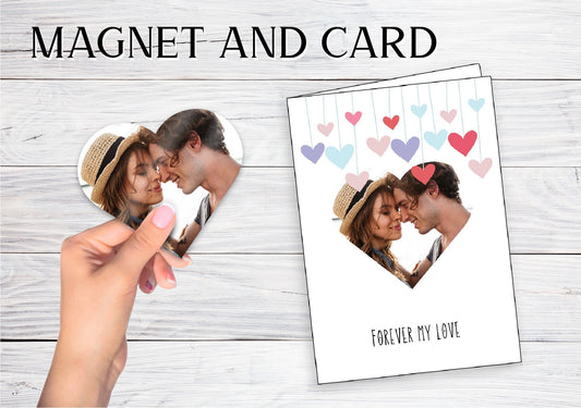 Heart Magnet & Pear-fect Match Card: Romantic Anniversary Gift for Spouse, Valentine's Day Printable