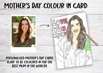 Colour me in | drawing of mum! | Card and Print | Love | Mothers Day