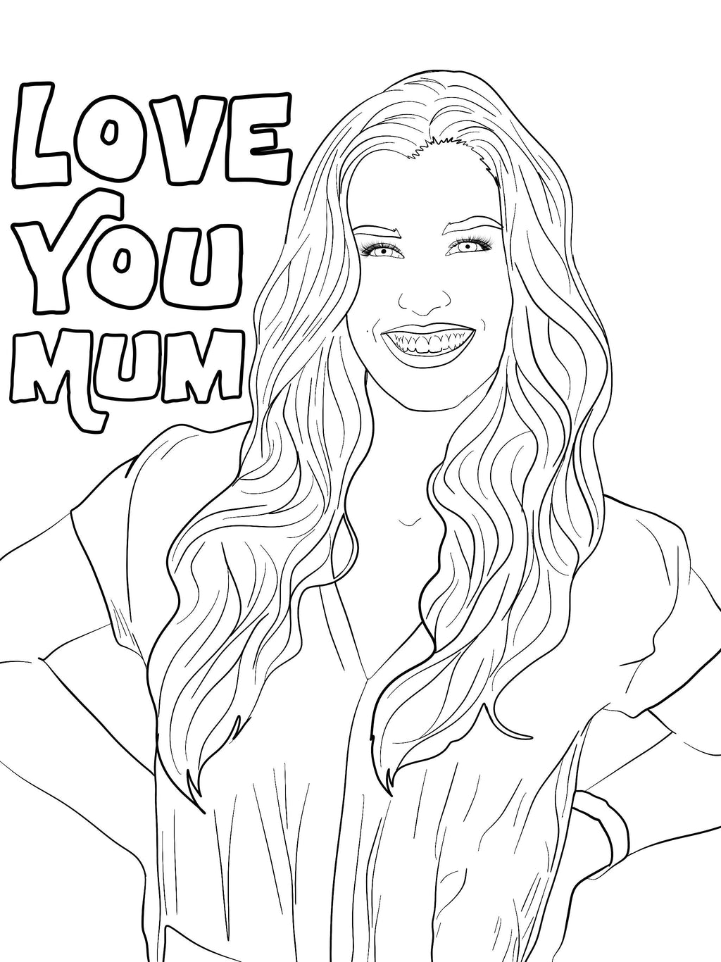 Colour me in | drawing of mum! | Card and Print | Love | Mothers Day
