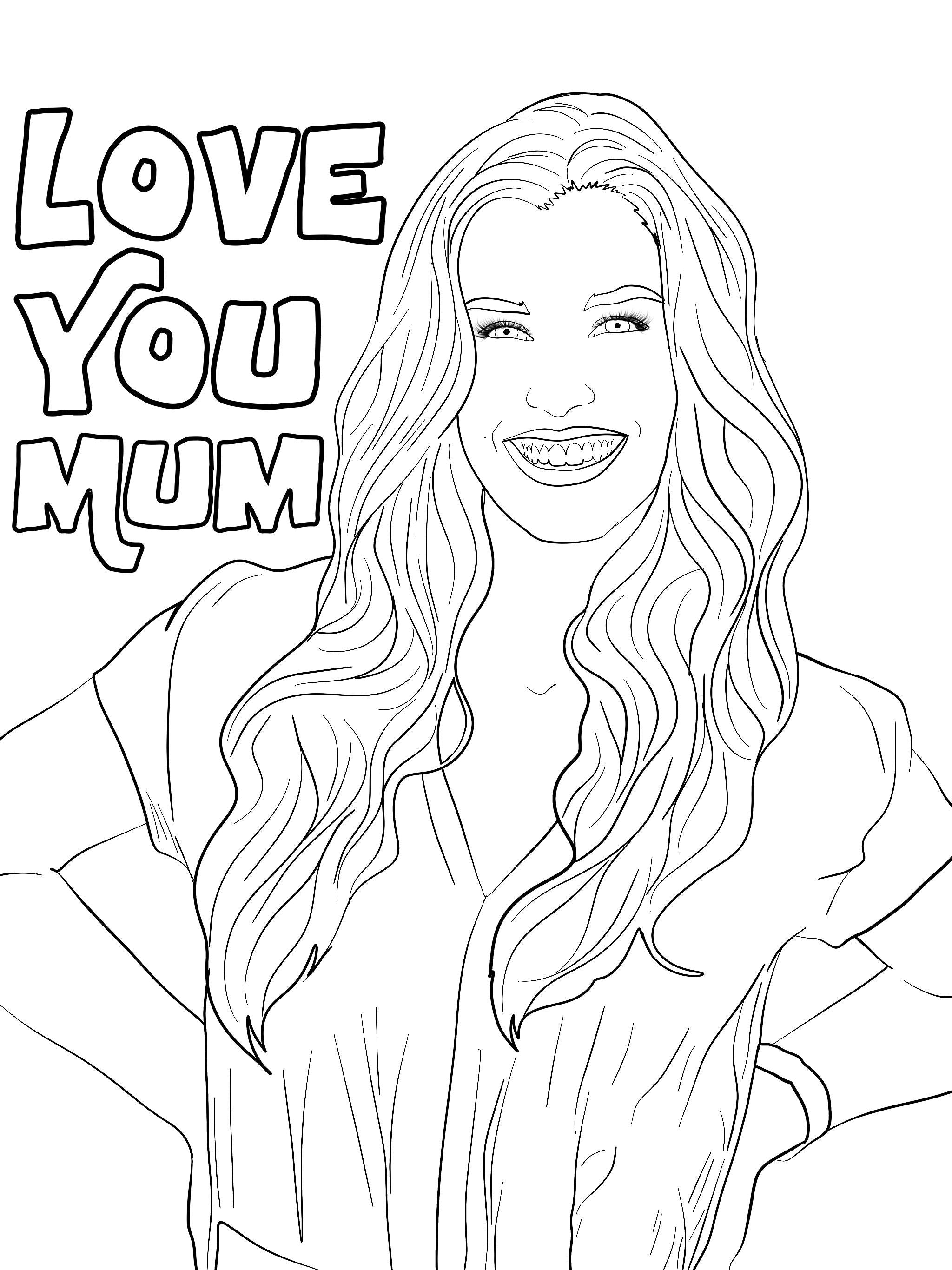 Colour me in | drawing of mum! | Card and Print | Love | Mothers Day
