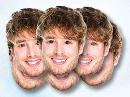 Customised mask made from a customer-provided photo. Features elastic straps or a wooden stick for convenient use. Create a unique accessory with your own personalised image.