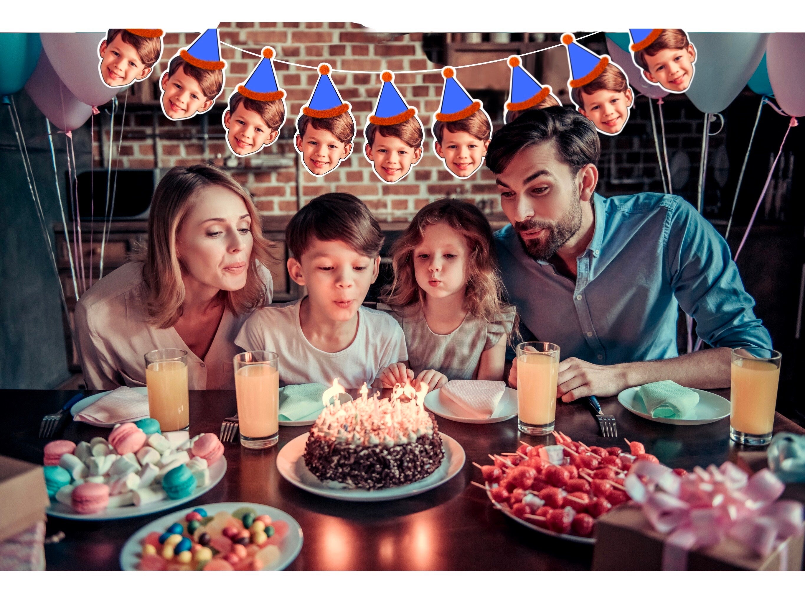 Personalised Photo Banner | Cutout Photo Faces | hen, stag party | 18th 21st 30th 40th 50th | Custom Decorations, Birthday Gift