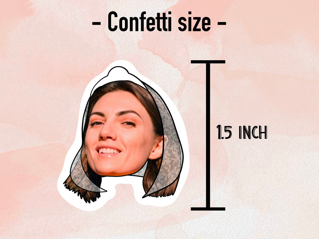 Showing size of confetti piece- 1.5 inch