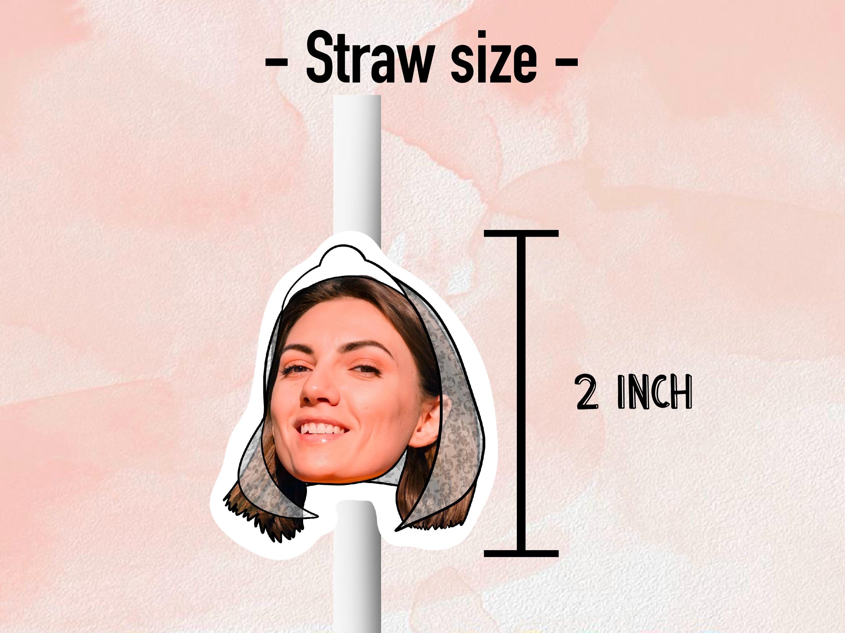 Showing the size of the heads on straws - 2 inch.