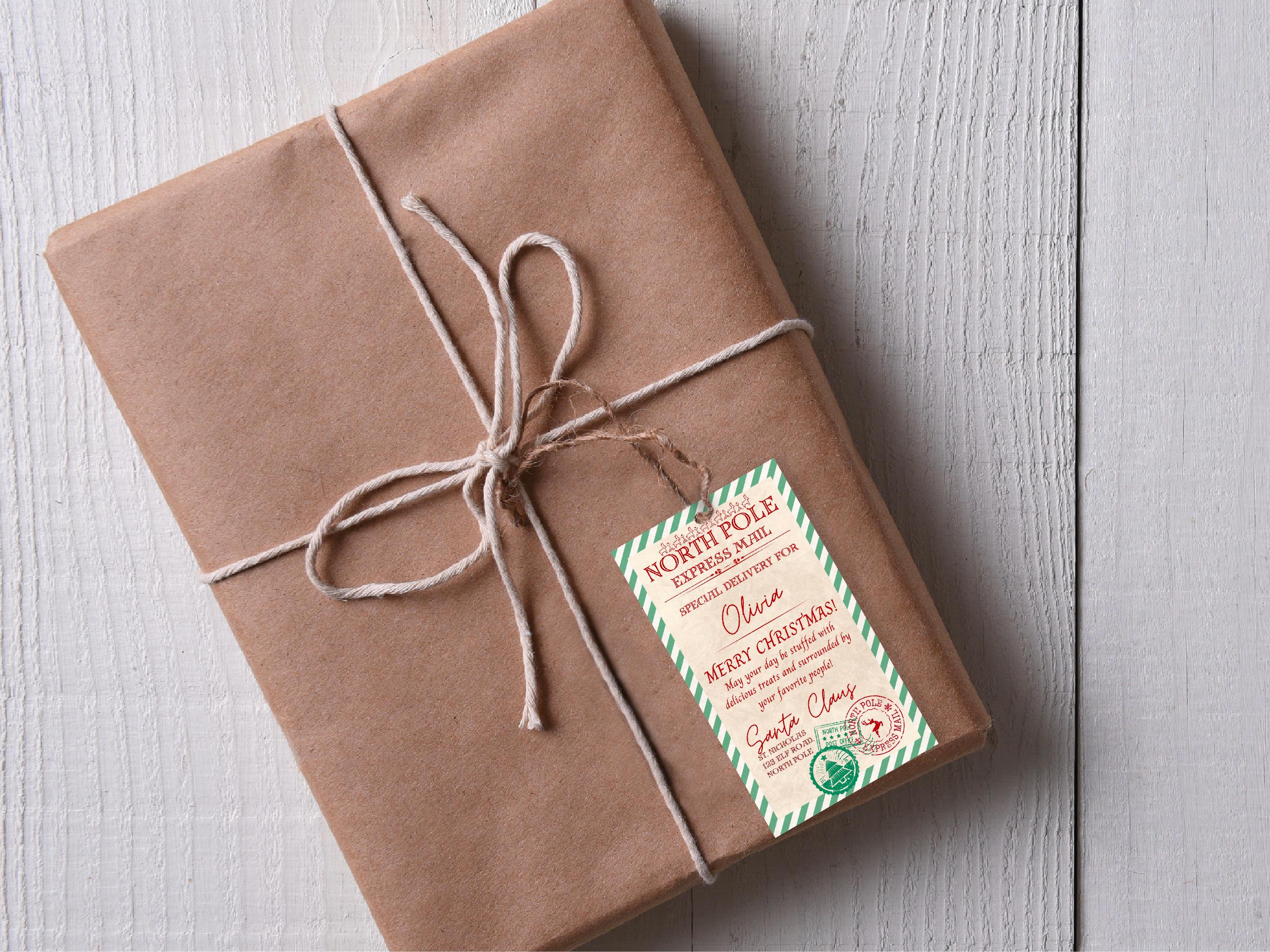 Personalised Xmas Gift Stickers and Decorations for Holiday Parties, tag option available