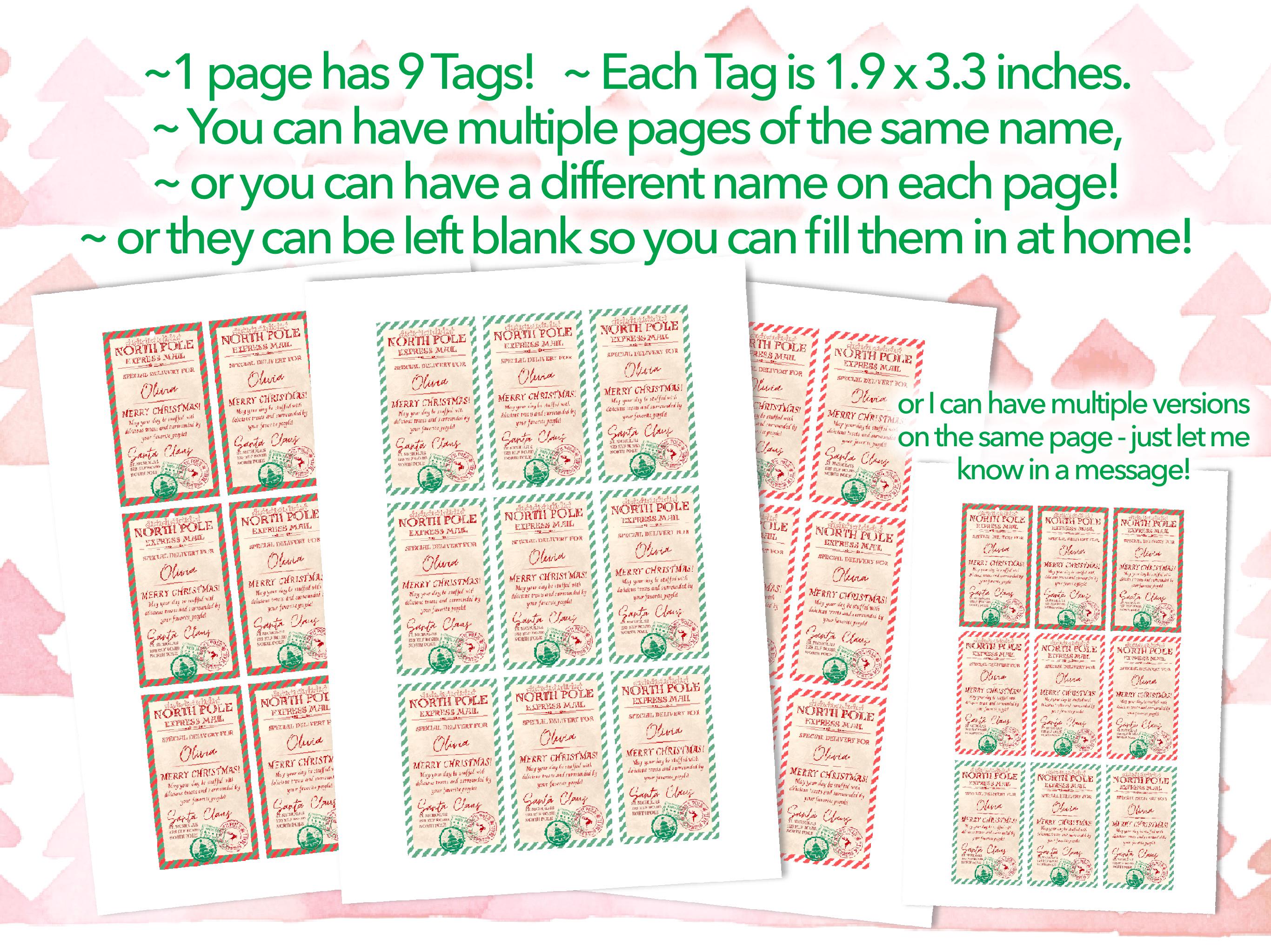 Personalised Xmas Gift Stickers and Decorations for Holiday Parties, tag option available