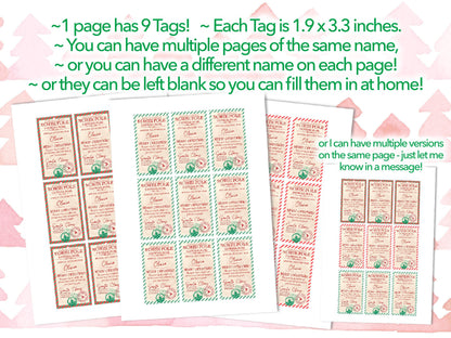 Personalised Xmas Gift Stickers and Decorations for Holiday Parties, tag option available