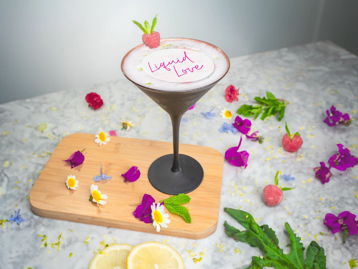 Valentine's Day Edible Cocktail Toppers: Personalized Wafer Sheet Drink Decorations for Romantic Events