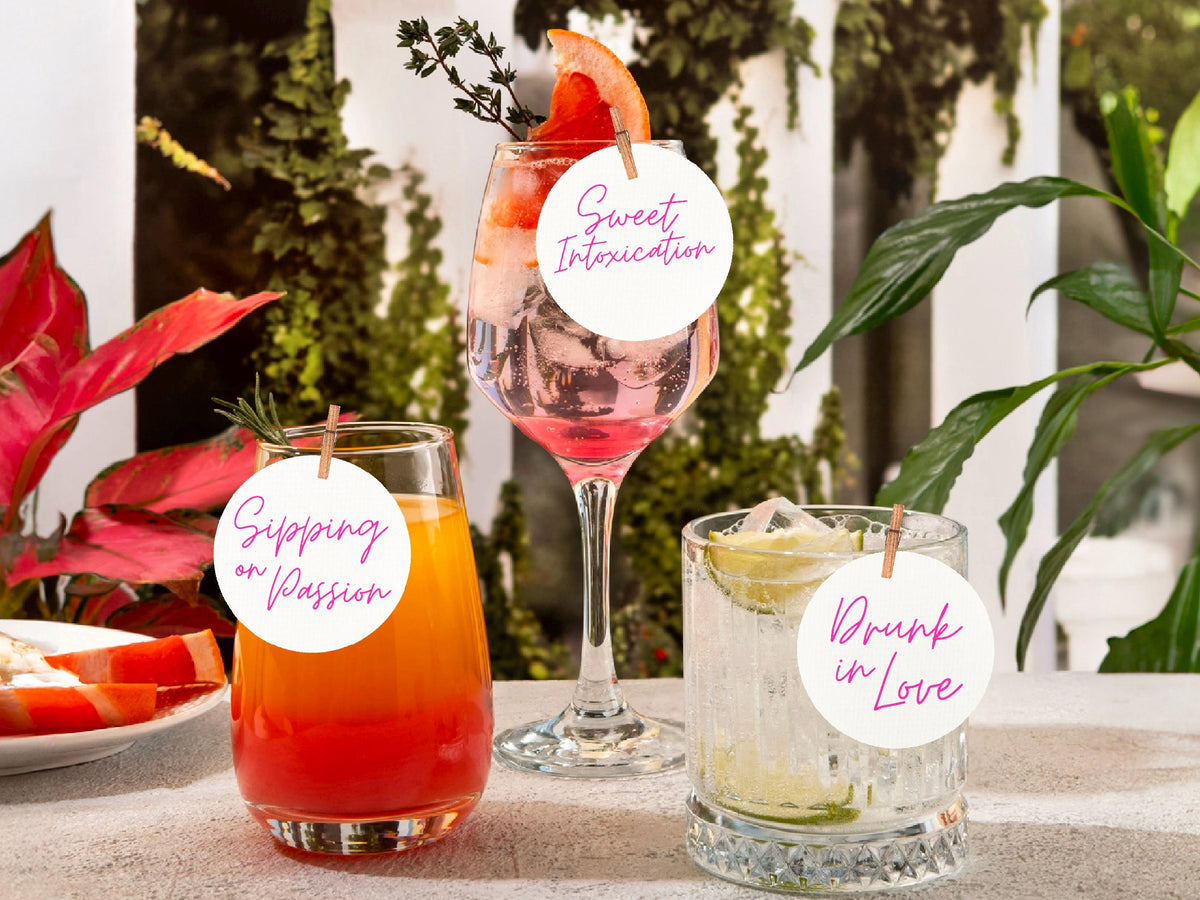 Valentine's Day Edible Cocktail Toppers: Personalized Wafer Sheet Drink Decorations for Romantic Events