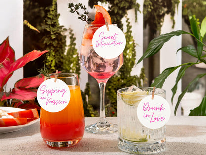 Valentine's Day Edible Cocktail Toppers: Personalized Wafer Sheet Drink Decorations for Romantic Events