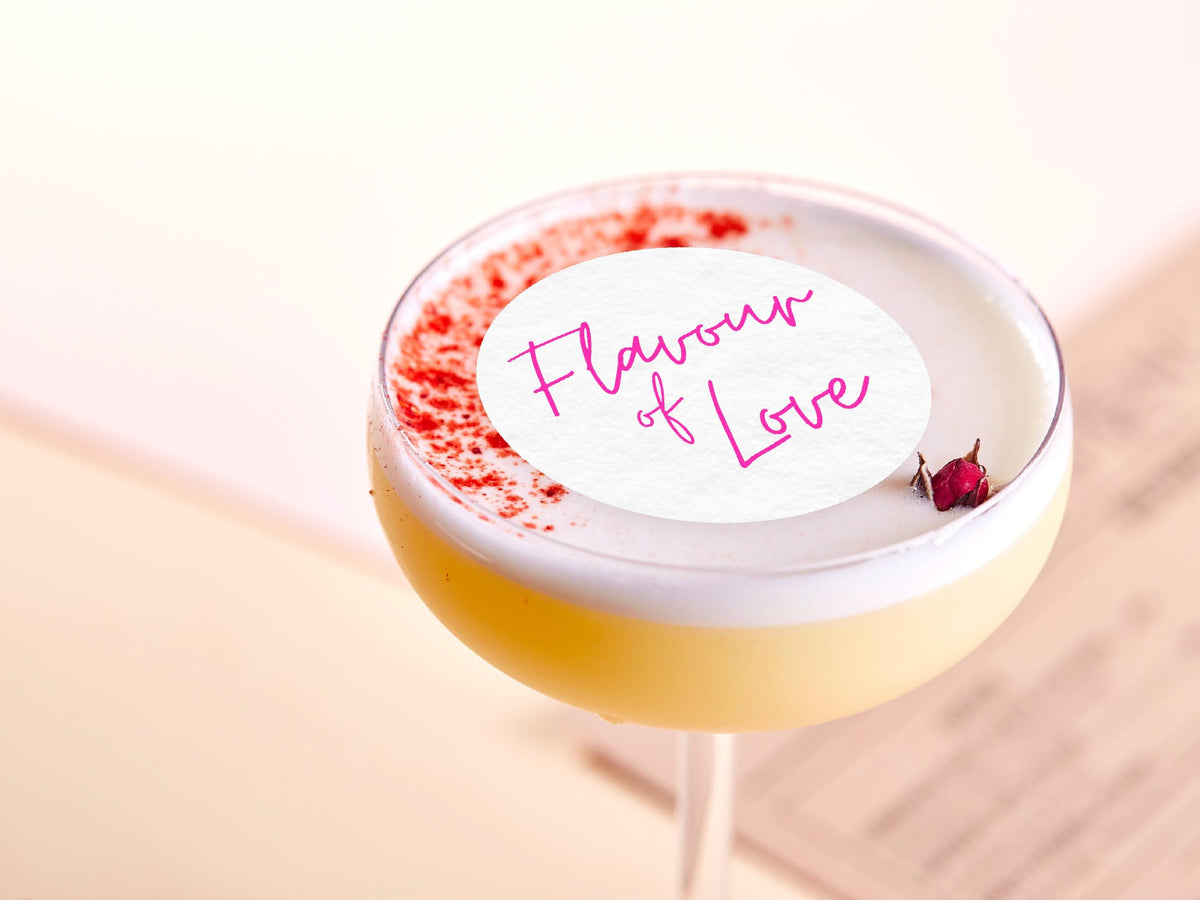 Valentine's Day Edible Cocktail Toppers: Personalized Wafer Sheet Drink Decorations for Romantic Events