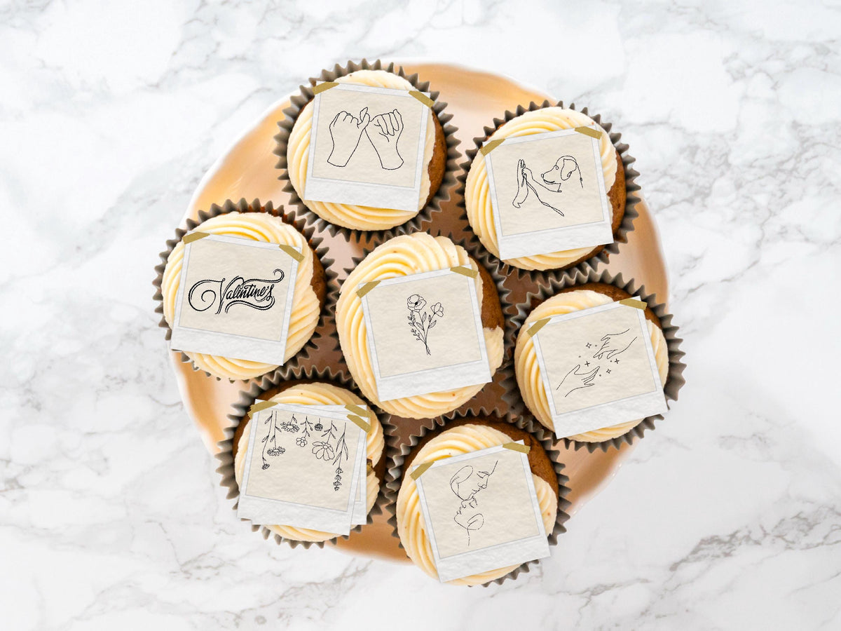 Valentine's Day Edible Cocktail Toppers: Personalized Wafer Sheet Drink Decorations for Romantic Events