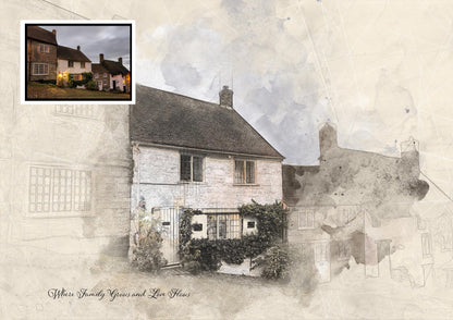 Custom Architectural Sketch: Personalised Home Portrait for Anniversaries, Weddings & Housewarming