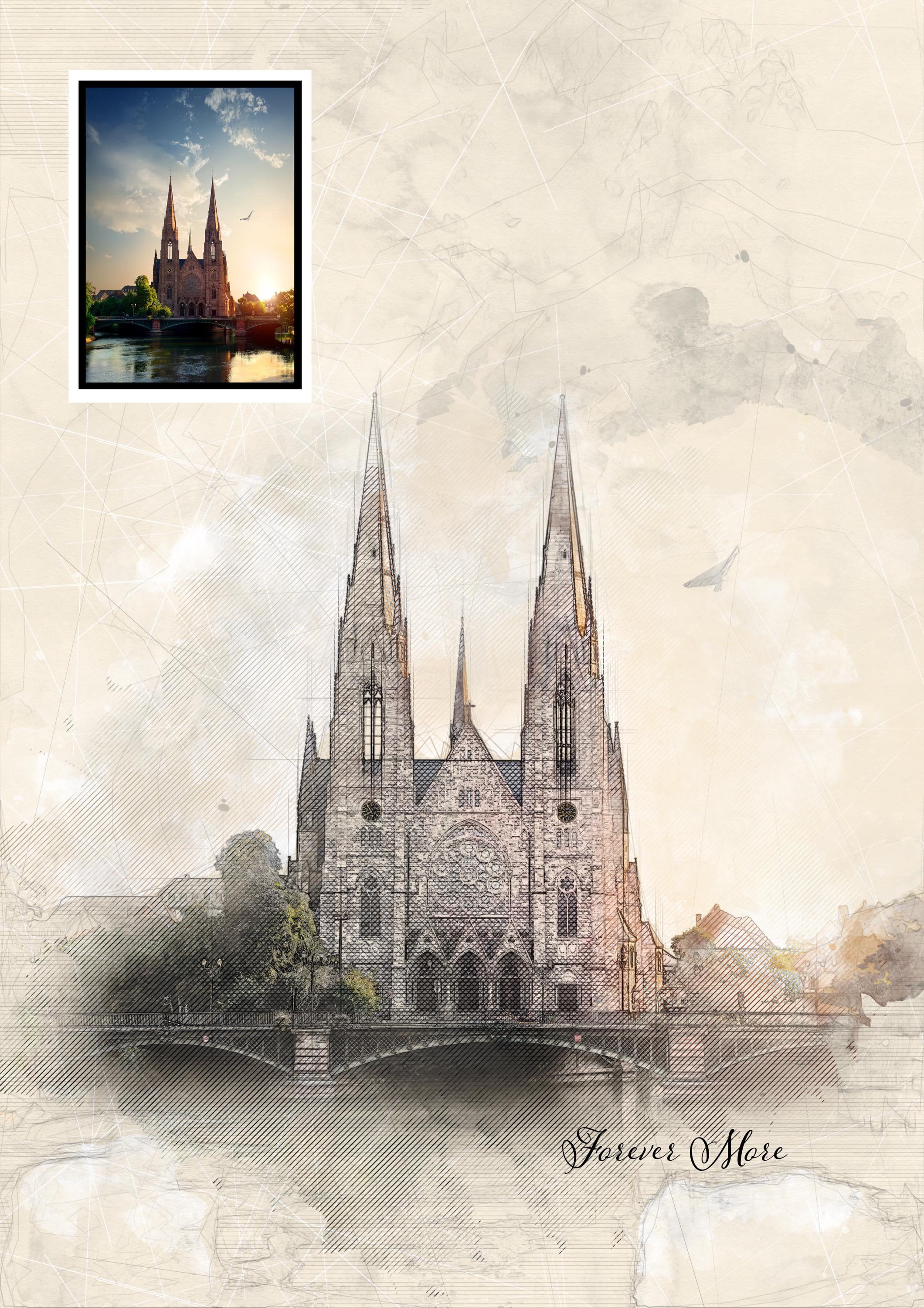 Custom Architectural Sketch: Personalised Home Portrait for Anniversaries, Weddings & Housewarming