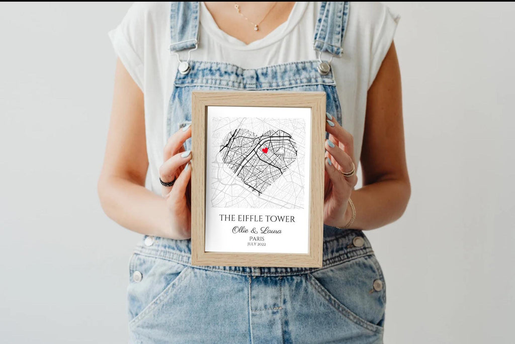 Personalised Map Print: Where It All Began - Custom Anniversary, Wedding, Graduation & Birthday Gift