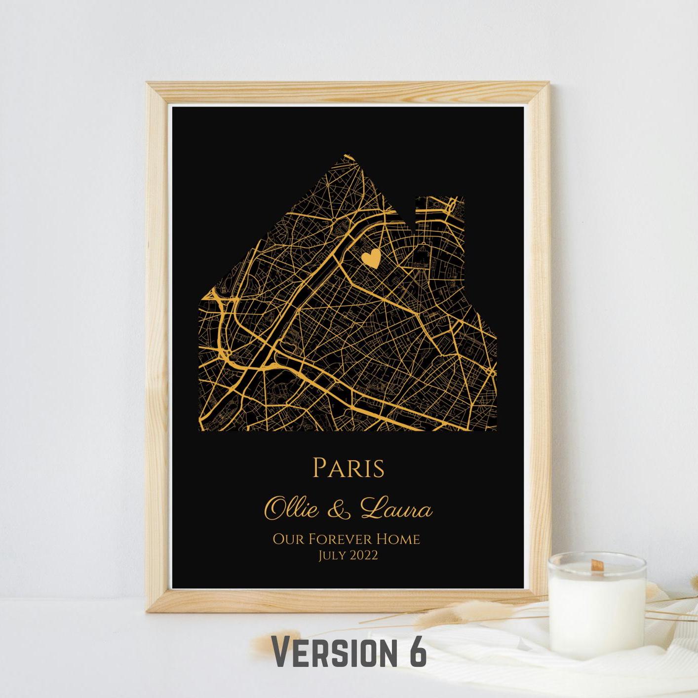 Personalised Map Print with gold foil: Where It All Began - Custom Anniversary, Wedding, Graduation & Birthday Gift