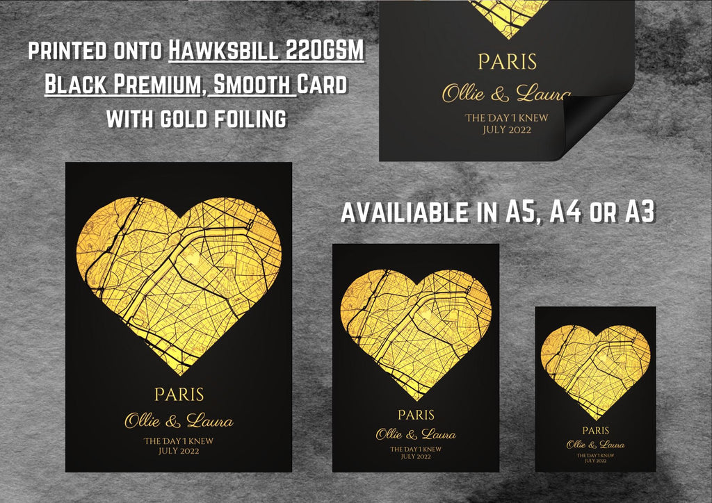 Personalised Map Print with gold foil: Where It All Began - Custom Anniversary, Wedding, Graduation & Birthday Gift